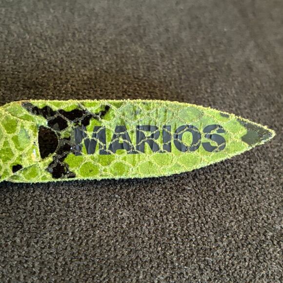 MARIOS Italian Snakeskin Leather Chainlink Design Belt Green Black SZ 4X main image 4